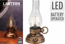 lantaarn met led licht 20 cm goud