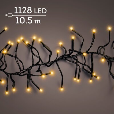 LED 1128 cluster lights continu licht buiten – zwart/klassiek warm – L 1050 cm