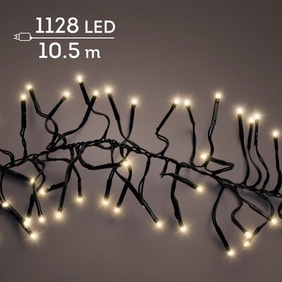 LED 1128 cluster lights continu licht buiten – zwart/soft gold – L 1050 cm