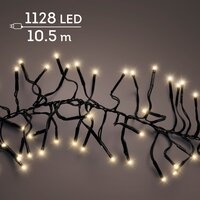 LED 1128 cluster lights continu licht buiten – zwart/soft gold – L 1050 cm
