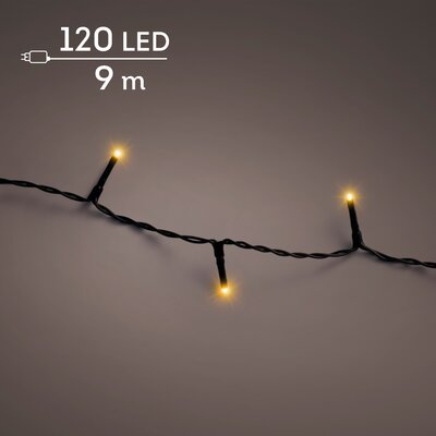 LED 120 basic lights continu licht buiten – zwart/klassiek warm – L 900 cm