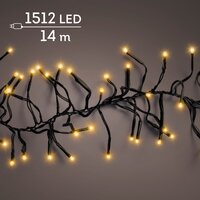 LED 1512 cluster lights continu licht buiten – zwart/klassiek warm – L 1400 cm