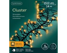 LED 1512 cluster lights continu licht buiten – zwart/klassiek warm – L 1400 cm - afbeelding 2