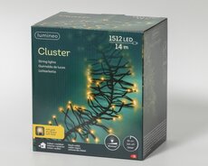 LED 1512 cluster lights continu licht buiten – zwart/soft gold – L 1400 cm - afbeelding 2