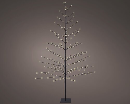 LED 232, kerstboom ijzer continu licht buiten – zwart/warm wit – Ø 90 cm x H 180 cm
