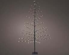LED 232, kerstboom ijzer continu licht buiten – zwart/warm wit – Ø 90 cm x H 180 cm