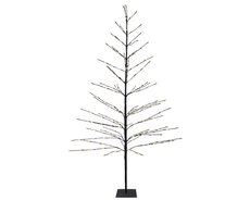 LED 232, kerstboom ijzer continu licht buiten – zwart/warm wit – Ø 90 cm x H 180 cm - afbeelding 2
