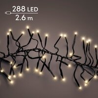 LED 288 cluster lights continu licht buiten – zwart/soft gold – L 260 cm