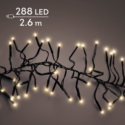 LED 288 cluster lights continu licht buiten – zwart/soft gold – L 260 cm - afbeelding 1