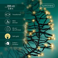 LED 288 cluster lights continu licht buiten – zwart/soft gold – L 260 cm - afbeelding 3