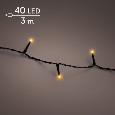 LED 40 basic lights continu licht buiten – zwart/klassiek warm – L 300 cm