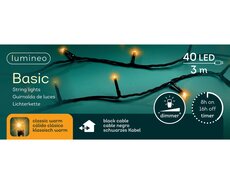 LED 40 basic lights continu licht buiten – zwart/klassiek warm – L 300 cm - afbeelding 2