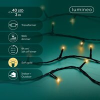 LED 40 basic lights continu licht buiten – zwart/soft gold – L 300 cm - afbeelding 3