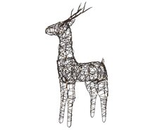 LED 45, rendier wicker continu licht buiten – bruin/warm wit – L 19 cm x B 50 cm x H 85 cm - afbeelding 2