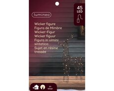 LED 45, rendier wicker continu licht buiten – bruin/warm wit – L 19 cm x B 50 cm x H 85 cm - afbeelding 3