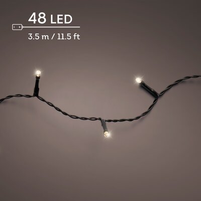 LED 48 Durawise basic lights 8 functie twinkel effect op batterijen buiten – zwart/warm wit