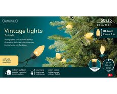 LED 50 vintage lights xl 8 functie twinkel effect buiten – groen/soft gold – Ø 2,5 cm x L 980 - afbeelding 3