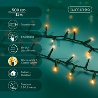 LED 500 compact lights 8 functie twinkel effect buiten – groen/warm wit/klassiek warm – L 1100 - afbeelding 3