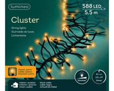 LED 588 cluster lights continu licht buiten – zwart/klassiek warm – L 550 cm - afbeelding 2