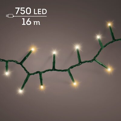 LED 750 compact lights 8 functie twinkel effect buiten – groen/warm wit/klassiek warm – L 1600