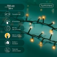 LED 750 compact lights 8 functie twinkel effect buiten – groen/warm wit/klassiek warm – L 1600 - afbeelding 3