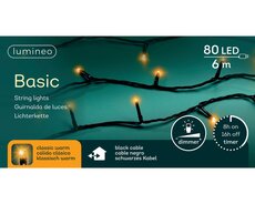 LED 80 basic lights continu licht buiten – zwart/klassiek warm – L 600 cm - afbeelding 2