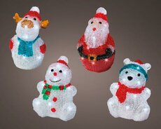 Led acryl, kerstfiguren, binnen, H 16 cm, per stuk, Led kerstverlichting