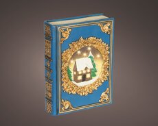 LED boek polyresin steady binnen, blauw/warm wit, L 6,5 cm x B 16,5 cm x H 22 cm