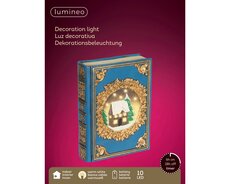 LED boek polyresin steady binnen, blauw/warm wit, L 6,5 cm x B 16,5 cm x H 22 cm - afbeelding 3