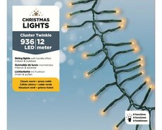 Led cluster, L 12M, 936 lights klassiek warm, Led kerstverlichting - afbeelding 2