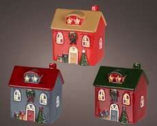 LED huis dolomiet present steady binnen, assortie/warm wit, L 12,4 cm x B 8,2 cm x H 14,5 cm, keuze 
