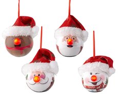 LED kerstbal polyfoam flashing effect binnen, assortie, L 7 cm x B 6,6 cm x H 7,5 cm, keuze uit 1 st - afbeelding 2