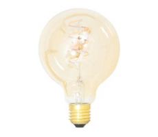 LED lamp, amber, b 9.5 cm, h 14 cm, 4w, e27