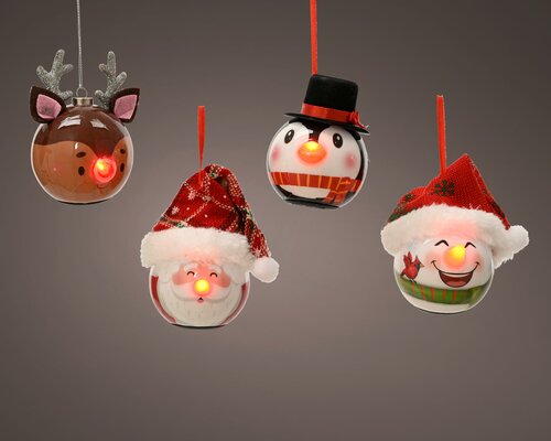 LED Nose Light Up, kerstbal, per stuk