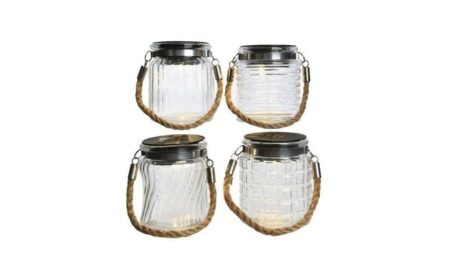 Led solar pot glas l7.5h9cm-1l warm