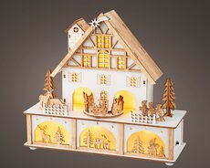 LED tudor huis triplex wit 10 x 27 x 24,3cm, warm wit