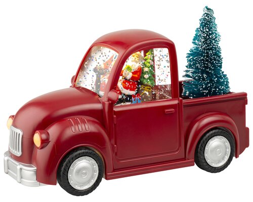 LED waterspinner kunststof auto met beweging op batterijen binnen – rood/warm wit – L 10