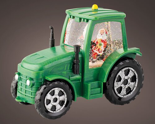 LED waterspinner kunststof tractor met beweging op batterijen binnen – groen/warm wit – L