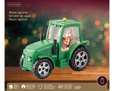 LED waterspinner kunststof tractor met beweging op batterijen binnen – groen/warm wit – L - afbeelding 3