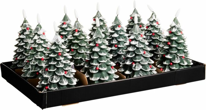 ledkaars boom 16 cm met deco - afbeelding 1