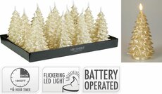 ledkaars boom goud - 11x11x17cm - afbeelding 2