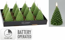 ledkaars kerstboom 11cm groen, per stuk - afbeelding 2