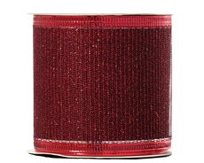 Lint polyester glitter, ossenbloed, L 270 cm x B 6,3 cm x H 0,01 cm