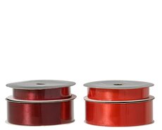 Lint polyester satin, rood, L 300 cm x B 2 cm x H 0,01 cm, keuze uit 1 stuks