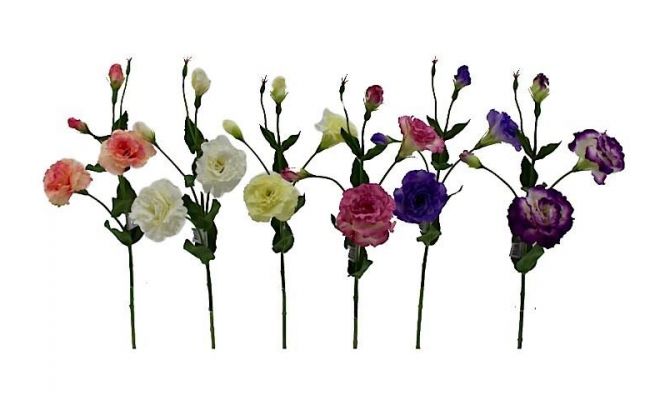 lisianthus double flowers, 70 cm,per stuk, kunstplant