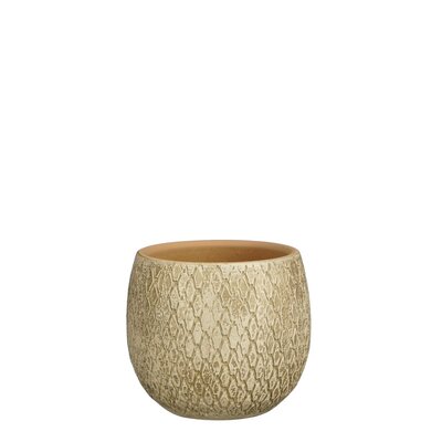 Madeira pot rond creme - H16 x Ø16 cm