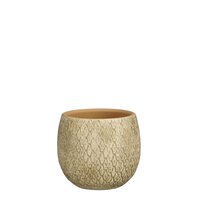 Madeira pot rond creme - H16 x Ø16 cm