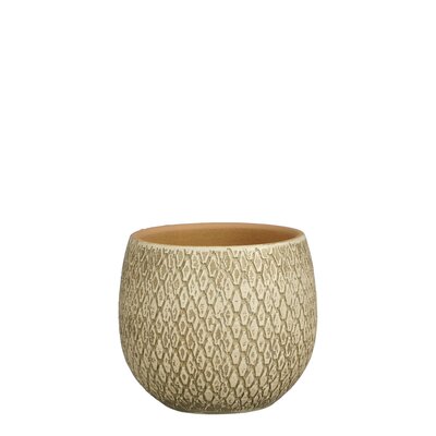 Madeira pot rond creme - H18 x Ø18 cm