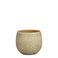 Madeira pot rond creme - H18 x Ø18 cm