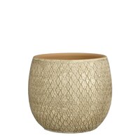 Madeira pot rond creme - H23 x Ø23 cm